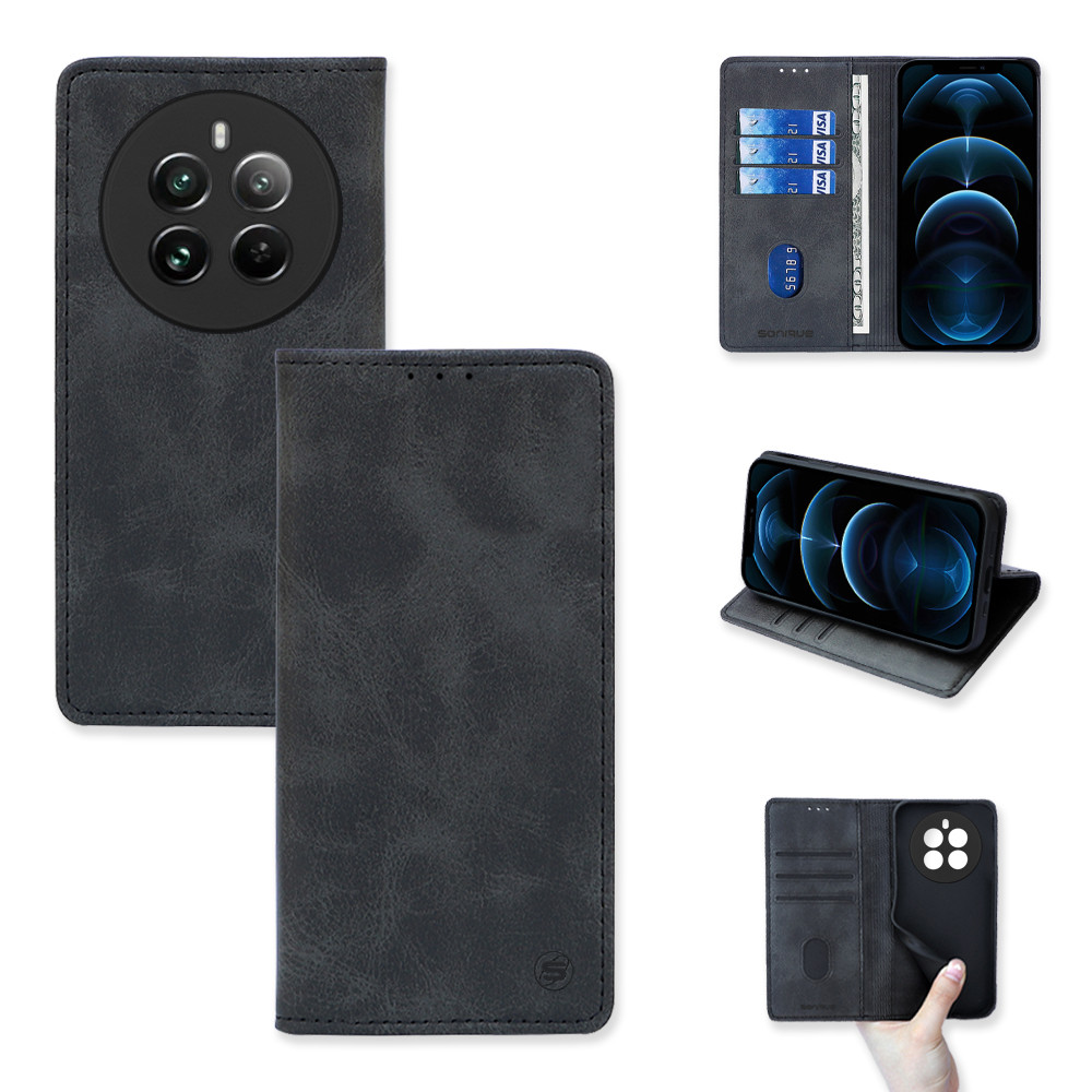 Θήκη Πορτοφόλι Vintage Magnet Wallet Sonique Realme Realme 12 Pro 5G / Realme 12 Pro Plus 5G Μαύρο - Sonique - Μαύρο - Realme 12 Pro 5G, Realme 12 Pro Plus 5G - Θήκη Πορτοφόλι