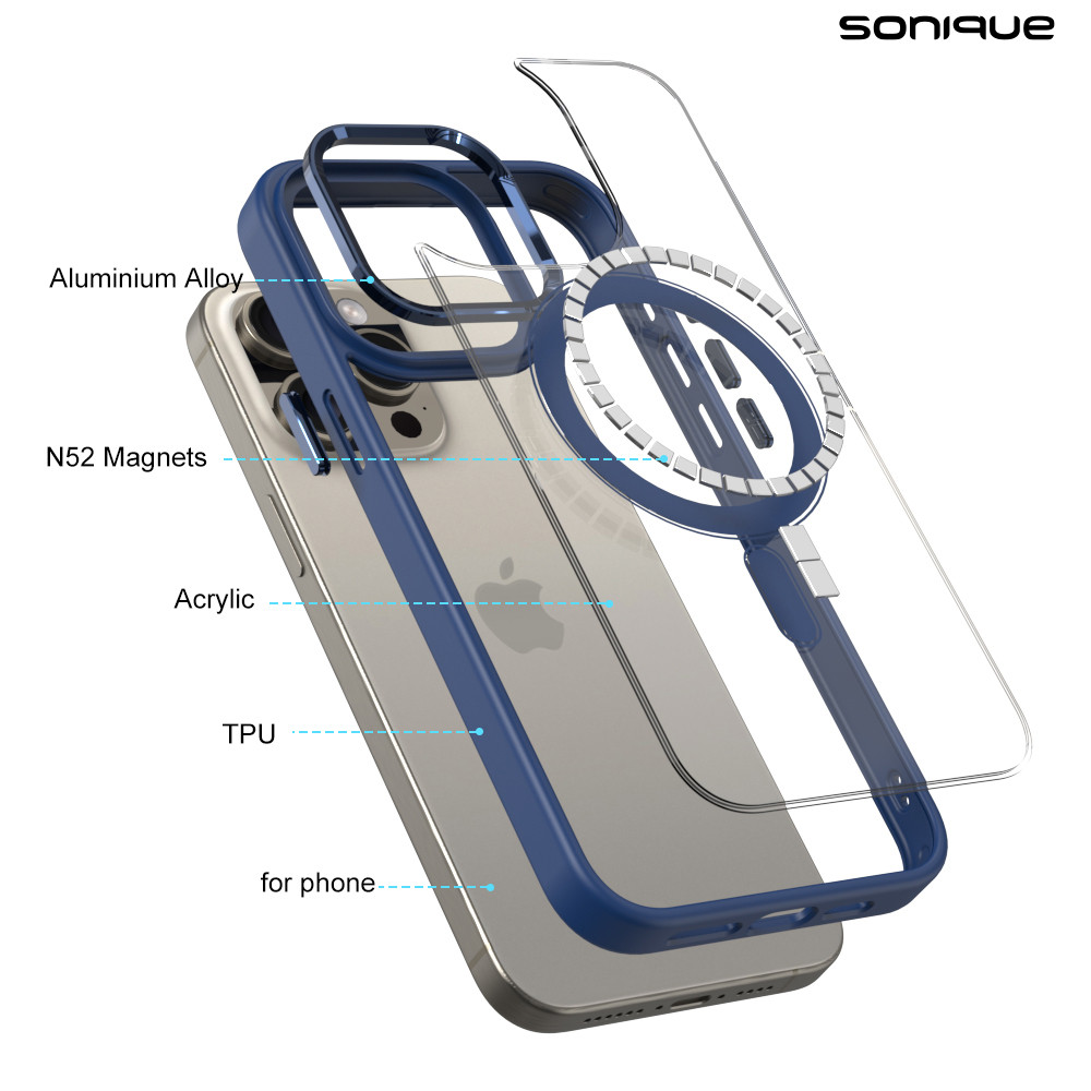 Θήκη Magnetic MagMetal Sonique Apple iPhone 12 / iPhone 12 Pro Μπλέ - Sonique - Μπλέ - iPhone 12, iPhone 12 Pro - Θήκες Πλάτης