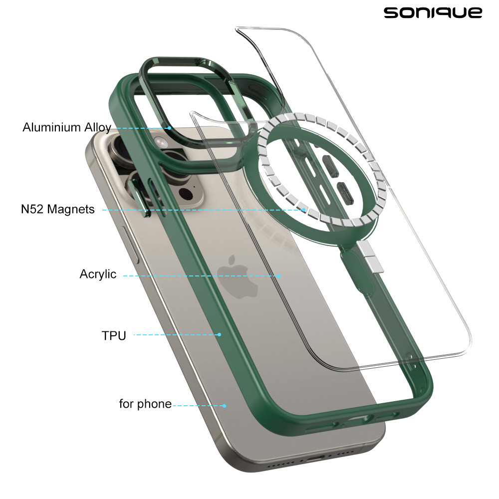 Θήκη Magnetic MagMetal Sonique Apple iPhone 12 / iPhone 12 Pro Πράσινο - Sonique - Πράσινο - iPhone 12, iPhone 12 Pro - Θήκες Πλάτης