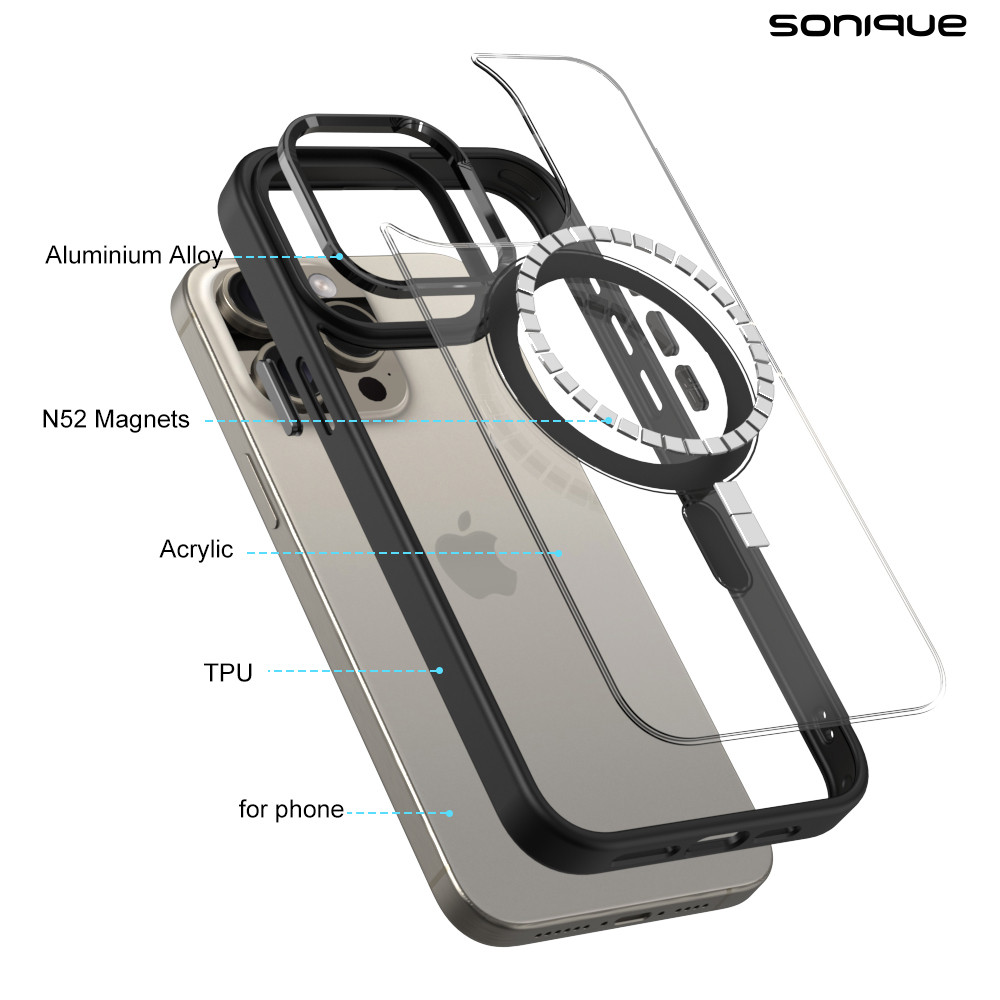 Θήκη Magnetic MagMetal Sonique Apple iPhone 13 Pro Max Μαύρο - Sonique - Μαύρο - iPhone 13 Pro Max - Θήκες Πλάτης