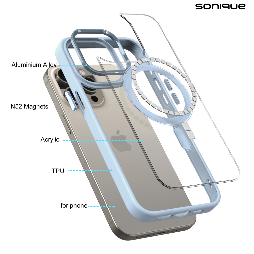 Θήκη Magnetic MagMetal Sonique Apple iPhone 15 Pro Γαλάζιο - Sonique - Γαλάζιο - iPhone 15 Pro - Θήκες Πλάτης