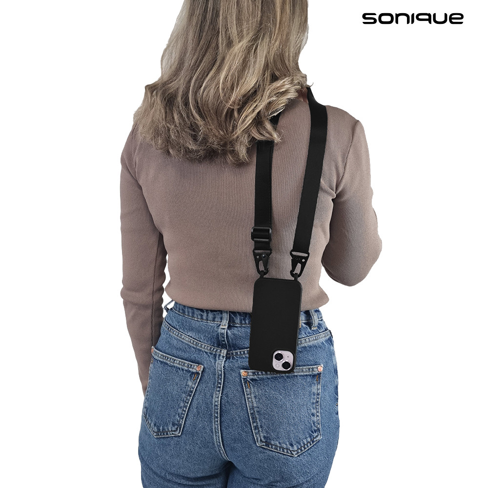 Θήκη Σιλικόνης με Strap CarryHang Sonique Xiaomi Redmi A3 Μαύρο - Sonique - Μαύρο - Redmi A3 - Θήκες Πλάτης