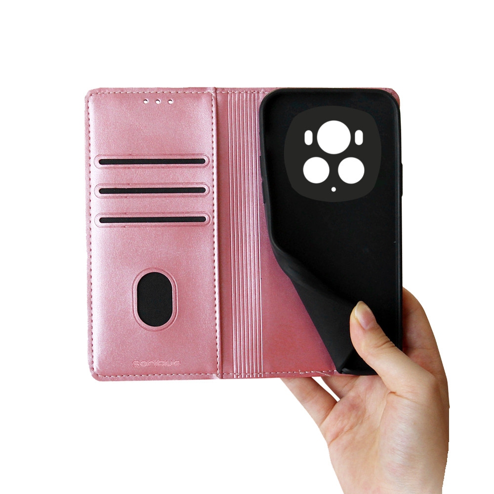 Θήκη Πορτοφόλι Vintage Magnet Wallet Sonique Honor Honor Magic6 Pro 5G Ροζ Χρυσό