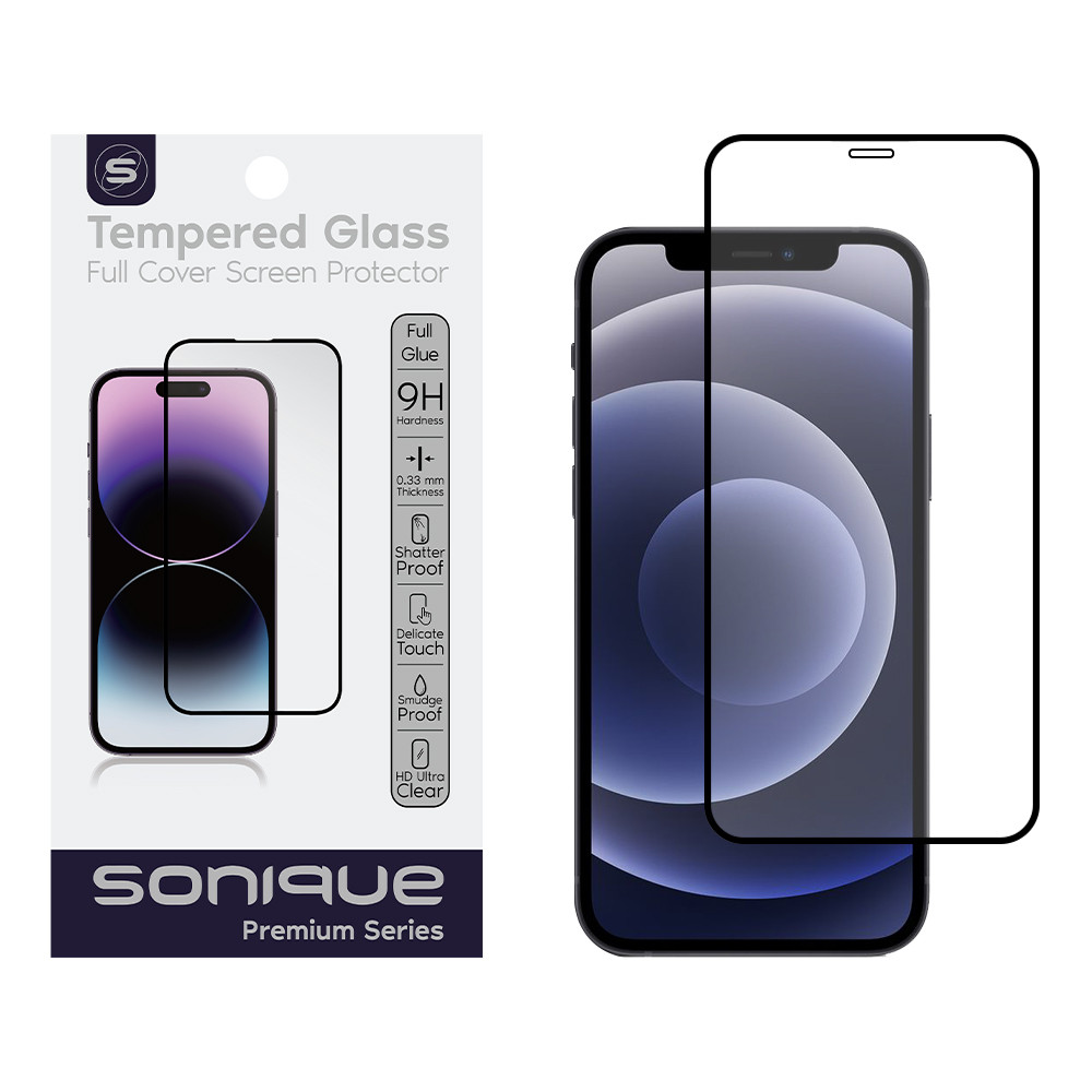 Hardy Glass Sonique Premium Series HD Full Cover 9H Apple iPhone 12 / iPhone 12 Pro Μαύρο - Sonique - Μαύρο - iPhone 12, iPhone 12 Pro