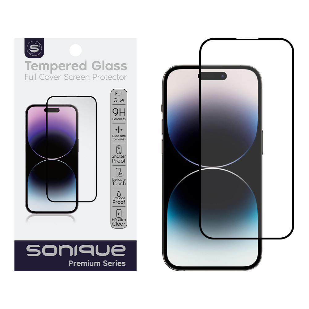 Hardy Glass Sonique Premium Series HD Full Cover 9H Apple iPhone 14 Pro Max Μαύρο - Sonique - Μαύρο - iPhone 14 Pro Max