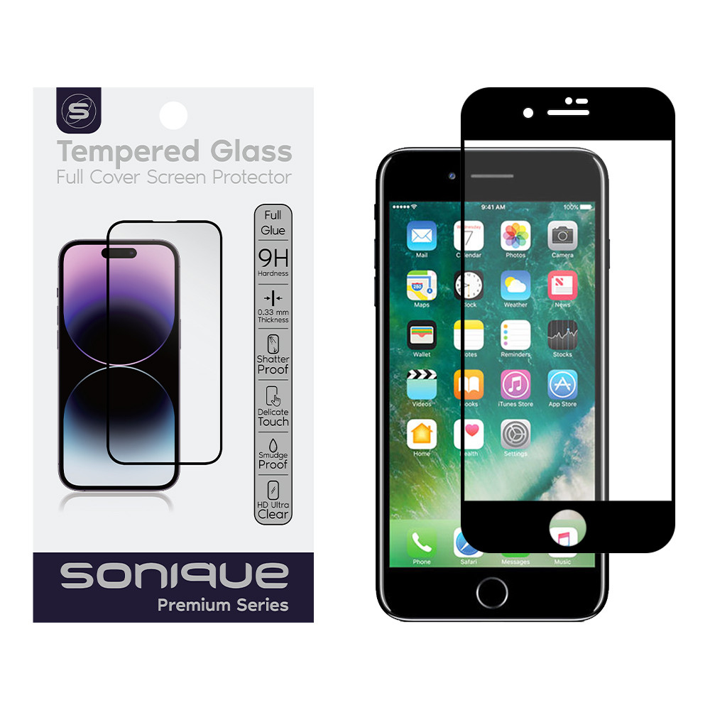Hardy Glass Sonique Premium Series HD Full Cover 9H Apple iPhone 7 Plus / iPhone 8 Plus Μαύρο - Sonique - Μαύρο - iphone 7 Plus, iphone 8 Plus