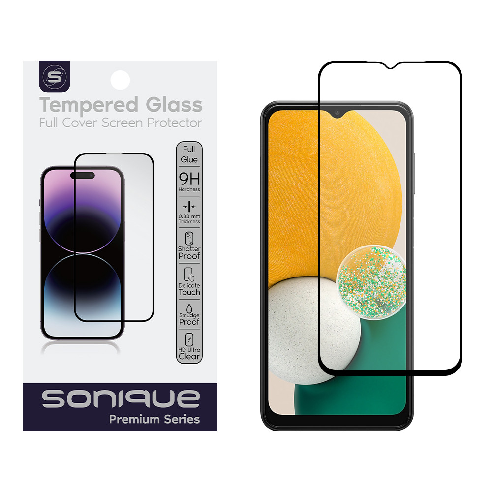 Hardy Glass Sonique Premium Series HD Full Cover 9H Samsung Galaxy A13 4G / Galaxy A13 5G / Galaxy A04s Μαύρο - Sonique - Μαύρο - Galaxy A04s, Galaxy A13 4G, Galaxy A13 5G