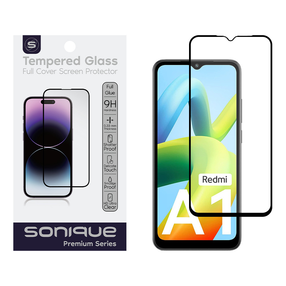 Hardy Glass Sonique Premium Series HD Full Cover 9H Xiaomi Redmi A1 / Redmi A1 Plus / Redmi A2 / Redmi A2 Plus / Poco C50 Μαύρο - Sonique - Μαύρο - Poco C50, Redmi A1, Redmi A1 Plus, Redmi A2, Redmi A2 Plus