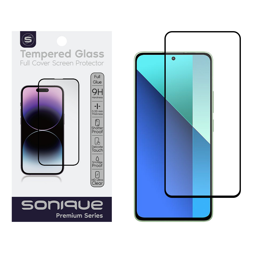 Hardy Glass Sonique Premium Series HD Full Cover 9H Xiaomi Redmi Note 13 4G / Redmi Note 13 Pro 5G Μαύρο - Sonique - Μαύρο - Redmi Note 13 4G, Redmi Note 13 Pro 5G