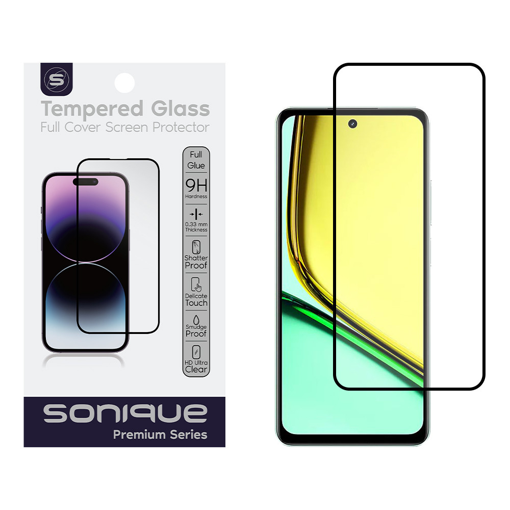 Hardy Glass Sonique Premium Series HD Full Cover 9H Realme C67 4G Μαύρο - Sonique - Μαύρο - Realme C67 4G