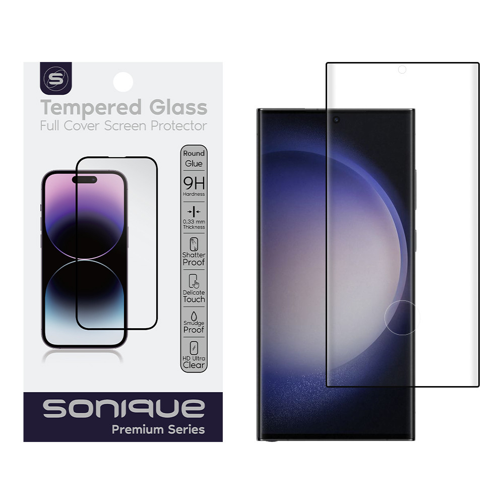 Curvy Glass Sonique Premium Series HD Full Cover 9H (fingerprint unlock) Samsung Galaxy S23 Ultra Μαύρο