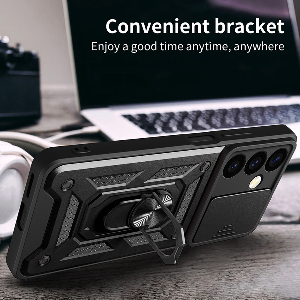 Θήκη Ring Armor CamPro Sonique για Xiaomi Poco F6 5G Ροζ Χρυσό