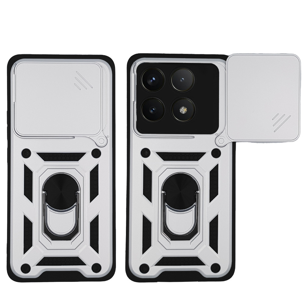 Θήκη Ring Armor CamPro Sonique για Xiaomi Poco F6 Pro 5G Ασημί