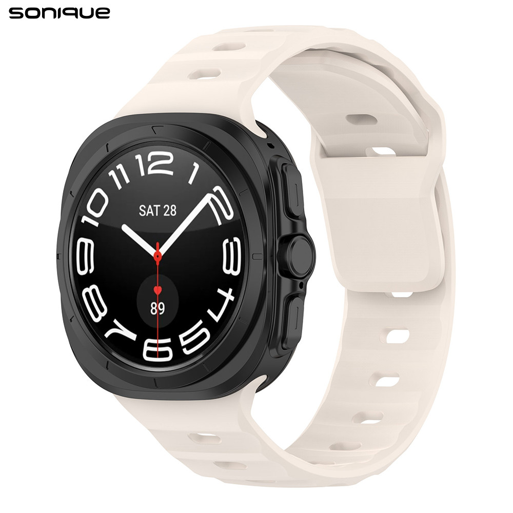 Λουράκι Σιλικόνης ColorWave Sonique για Samsung Galaxy Watch 7 Ultra (47mm) Μπεζ Ανοιχτό