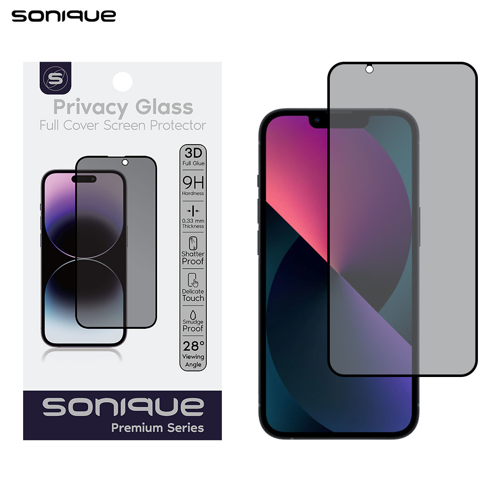 Privacy Glass Sonique Premium Series HD Full Cover 9H Apple iPhone 13 Mini Μαύρο