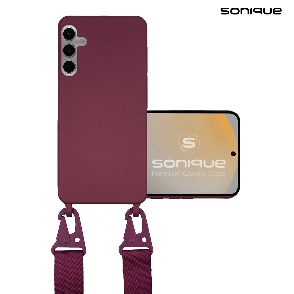 Θήκη Σιλικόνης με Strap CarryHang Sonique Samsung Galaxy S24 FE Μπορντώ
