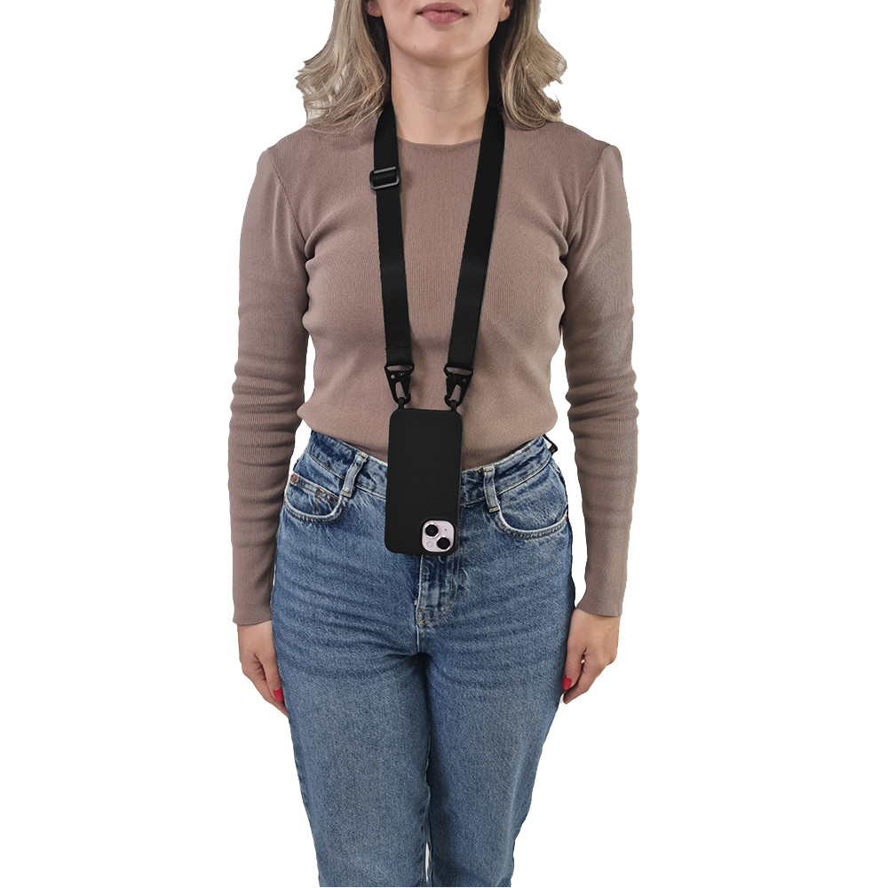 Θήκη Σιλικόνης με Strap CarryHang Sonique Xiaomi Poco F6 5G Μαύρο
