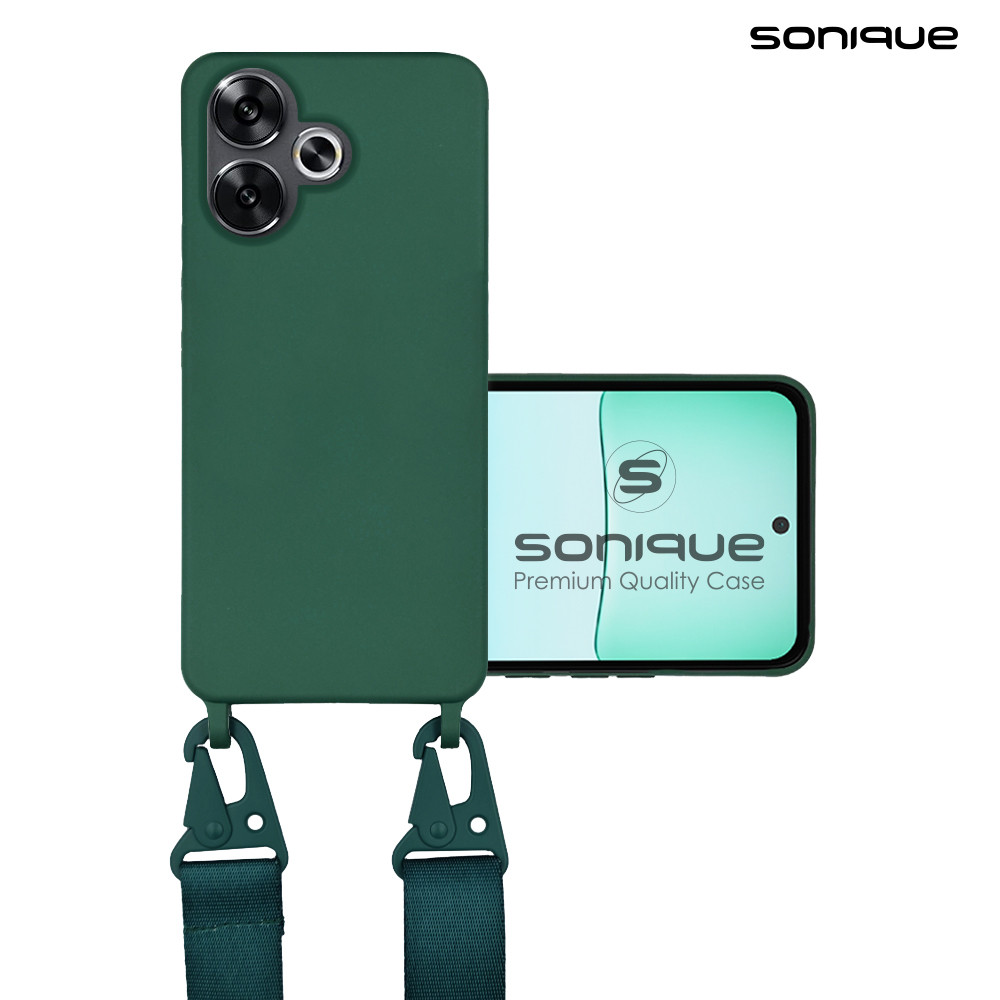Θήκη Σιλικόνης με Strap CarryHang Sonique Xiaomi Poco F6 5G Πράσινο Σκούρο