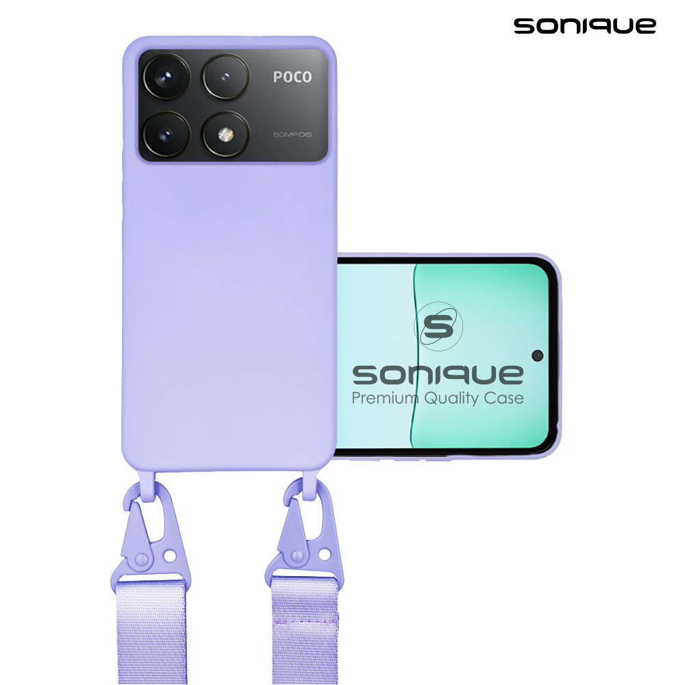 Θήκη Σιλικόνης με Strap CarryHang Sonique Xiaomi Poco F6 Pro 5G Λιλά