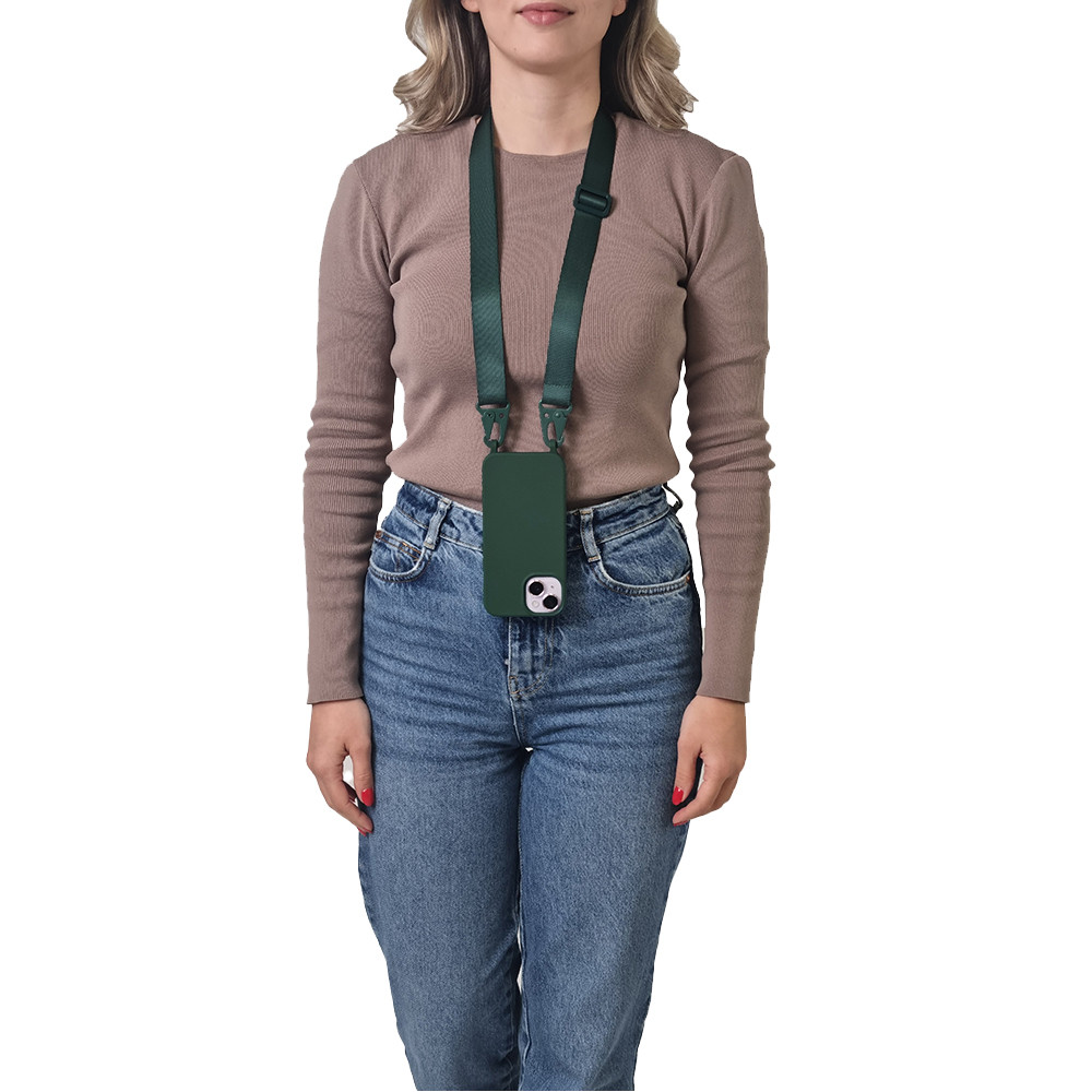 Θήκη Σιλικόνης με Strap CarryHang Sonique Xiaomi Poco F6 Pro 5G Πράσινο Σκούρο