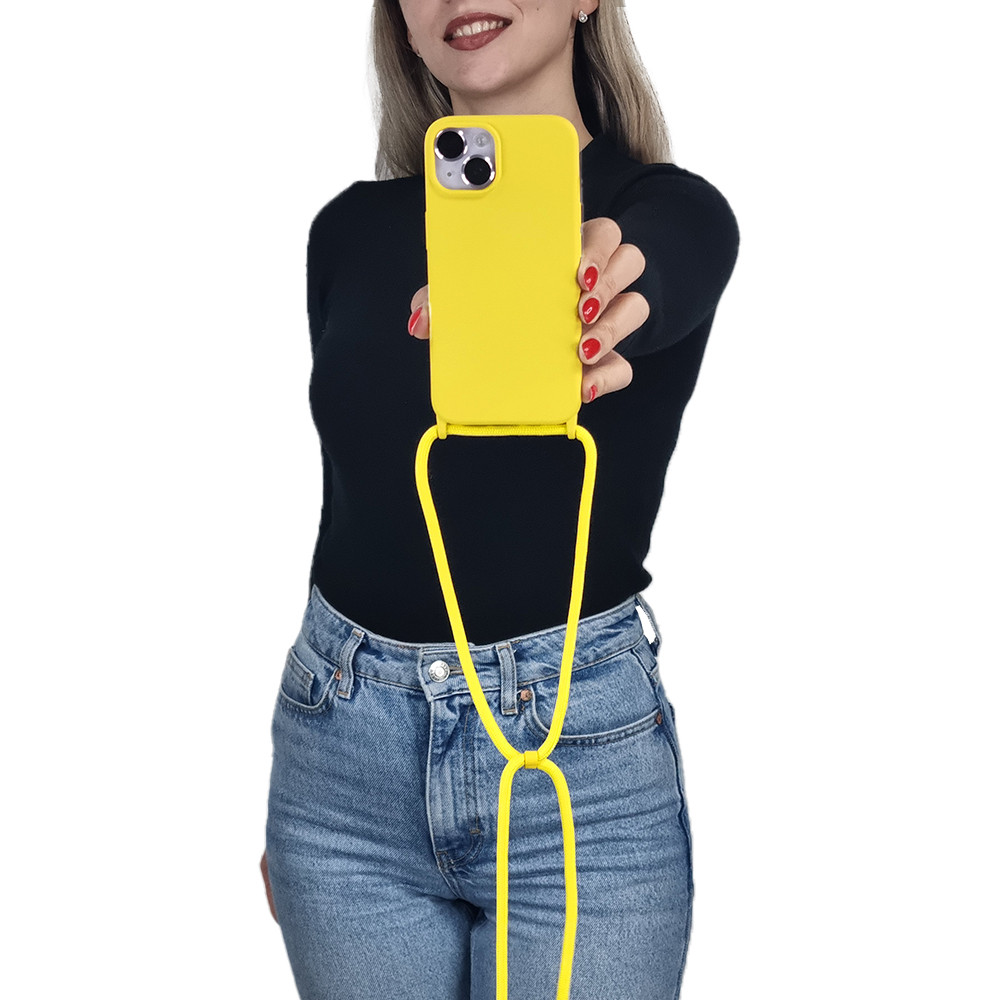 Θήκη Σιλικόνης με Κορδόνι CarryHang Sonique Apple iPhone 16 Pro Κίτρινο