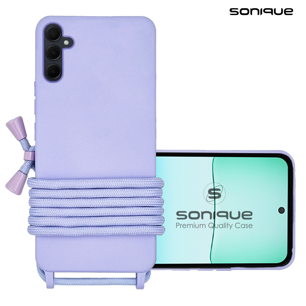 Θήκη Σιλικόνης με Κορδόνι CarryHang Sonique Samsung Galaxy S24 FE Λιλά