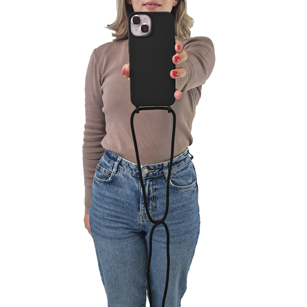 Θήκη Σιλικόνης με Κορδόνι CarryHang Sonique Xiaomi Poco F6 5G Μαύρο