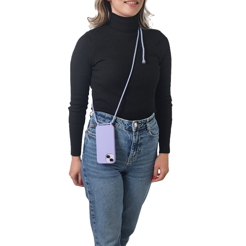 Θήκη Σιλικόνης με Κορδόνι CarryHang Sonique Xiaomi Poco F6 Pro 5G Λιλά