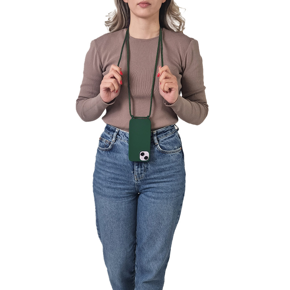 Θήκη Σιλικόνης με Κορδόνι CarryHang Sonique Xiaomi Poco F6 Pro 5G Πράσινο Σκούρο