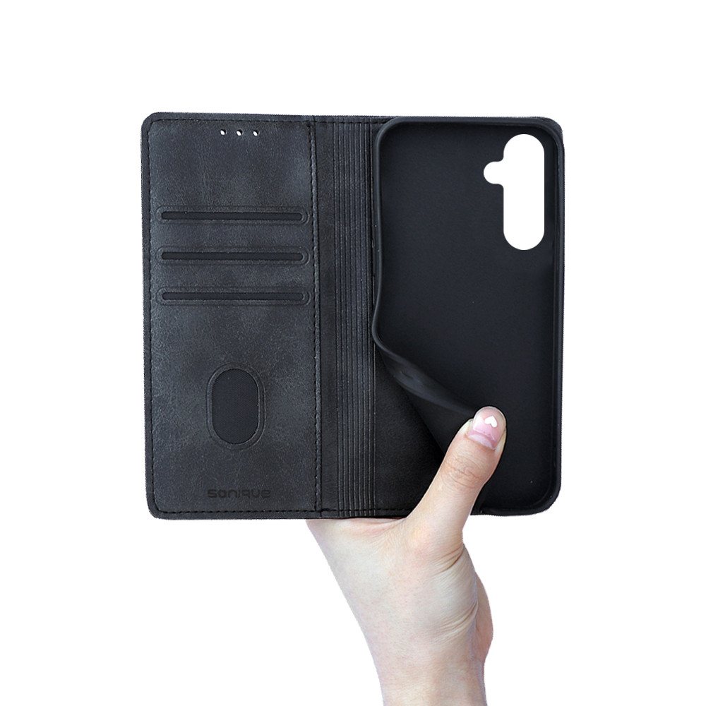 Θήκη Πορτοφόλι Vintage Magnet Wallet Sonique Samsung Galaxy S24 FE Μαύρο