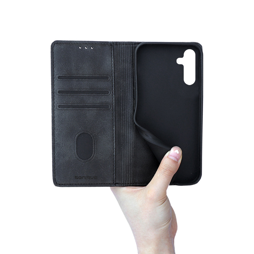Θήκη Πορτοφόλι Vintage Magnet Wallet Sonique Samsung Galaxy M55 5G Μαύρο