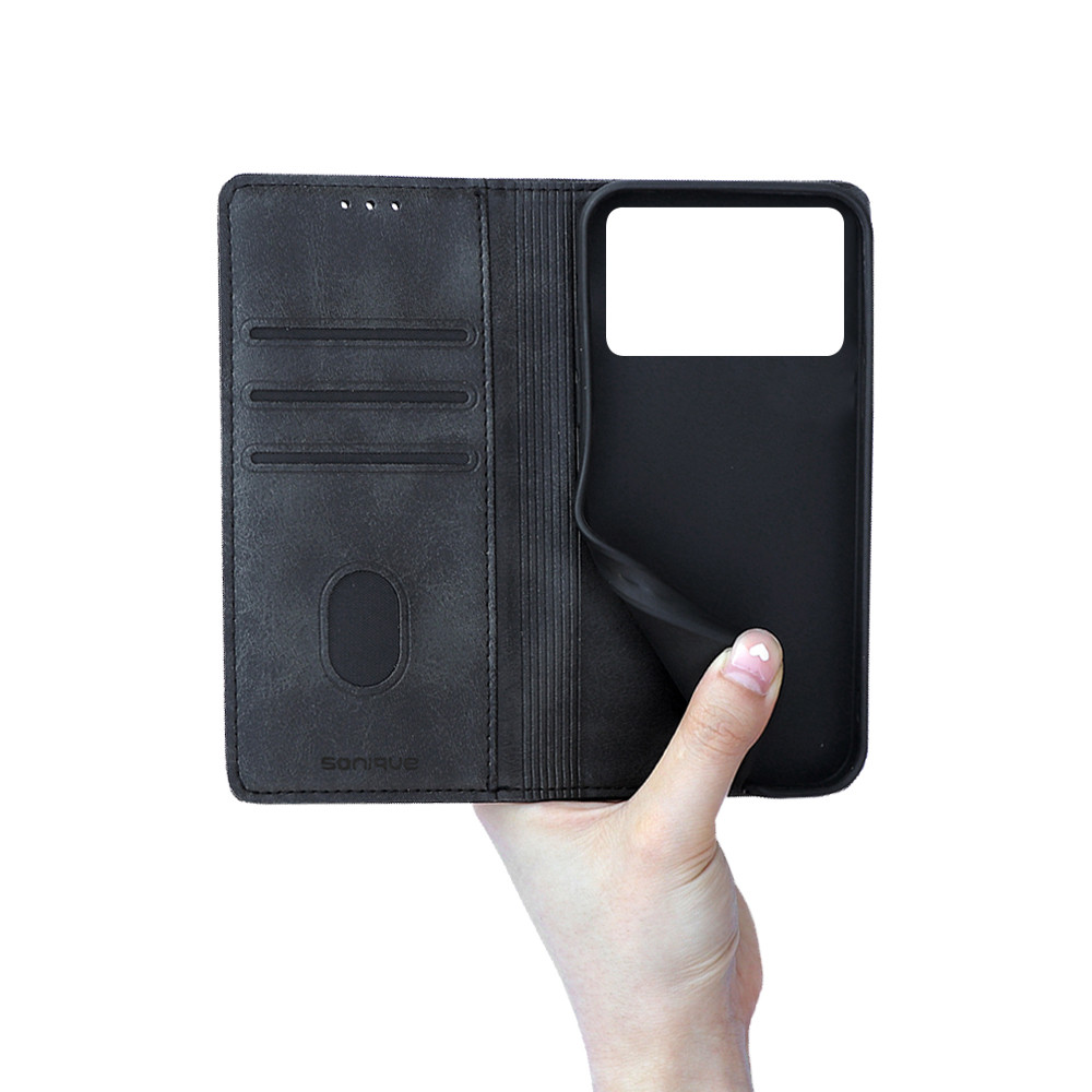 Θήκη Πορτοφόλι Vintage Magnet Wallet Sonique Xiaomi Poco F6 Pro 5G Μαύρο