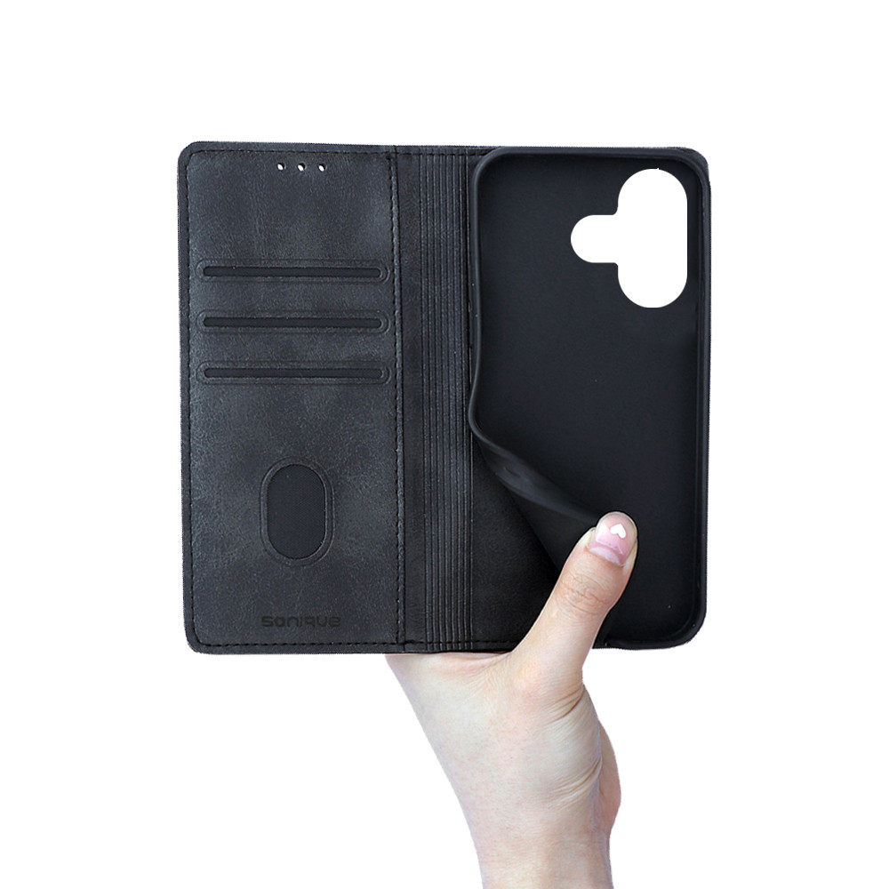 Θήκη Πορτοφόλι Vintage Magnet Wallet Sonique Xiaomi Redmi 13 4G / Poco M6 4G Μαύρο