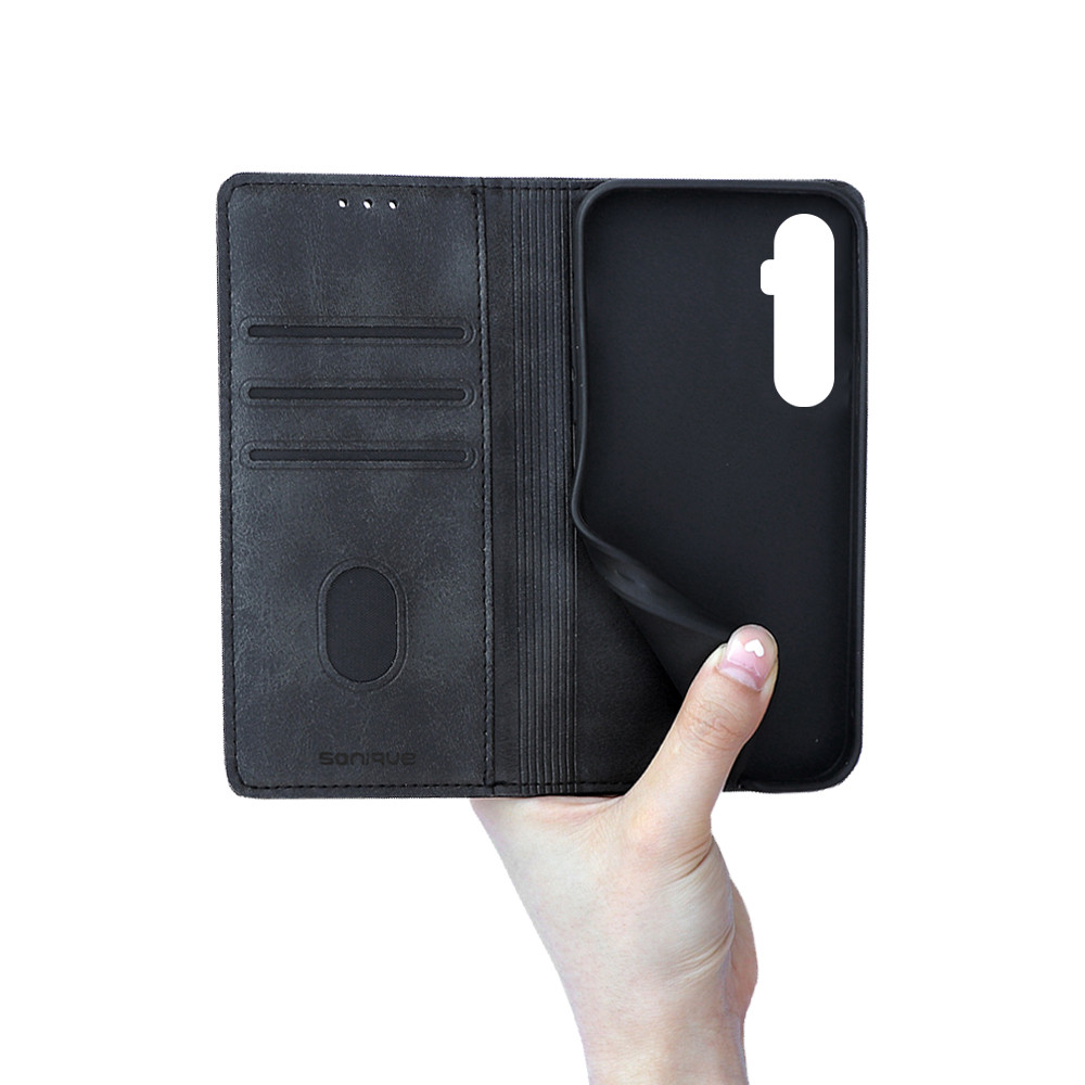 Θήκη Πορτοφόλι Vintage Magnet Wallet Sonique Realme C65 4G Μαύρο
