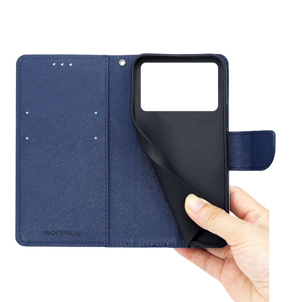 Θήκη Πορτοφόλι Sonique Trend Wallet Xiaomi Poco F6 Pro 5G Κόκκινο / Σκούρο Μπλε