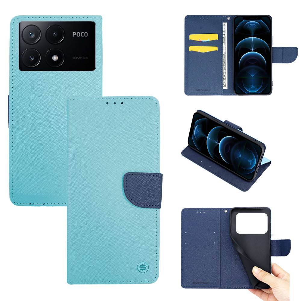 Θήκη Πορτοφόλι Sonique Trend Wallet Xiaomi Poco X6 Pro 5G Σιέλ / Σκούρο Μπλε