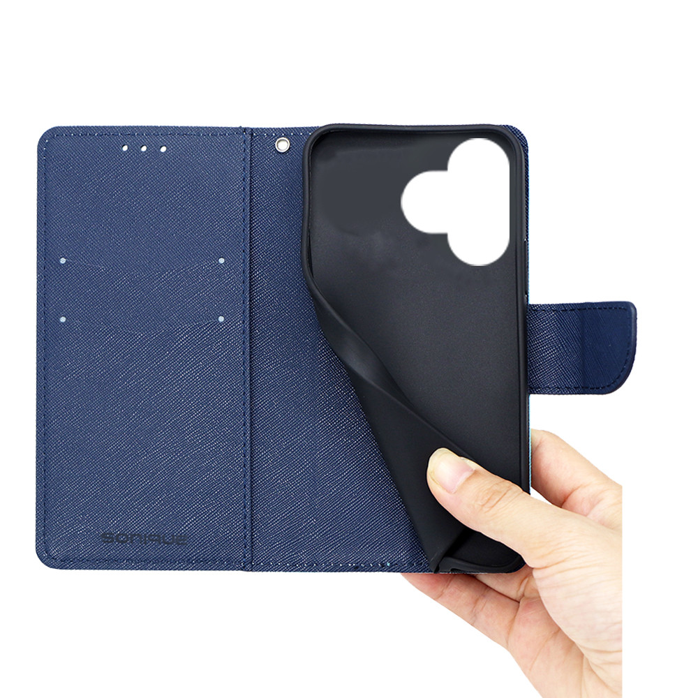 Θήκη Πορτοφόλι Sonique Trend Wallet Xiaomi Redmi 13 4G / Poco M6 4G Κόκκινο / Σκούρο Μπλε