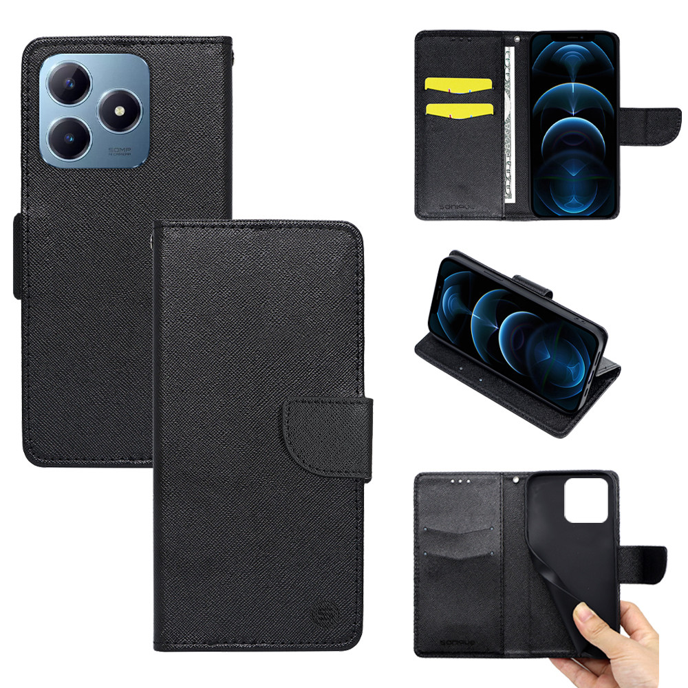 Θήκη Πορτοφόλι Sonique Trend Wallet Realme C61 4G / Realme C63 4G Μαύρο