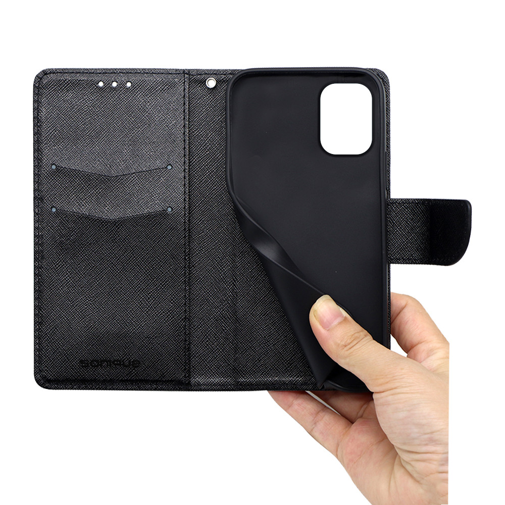 Θήκη Πορτοφόλι Sonique Trend Wallet Motorola Moto G04 4G / Moto G04s 4G / Moto G24 4G / Moto E14 4G Μαύρο