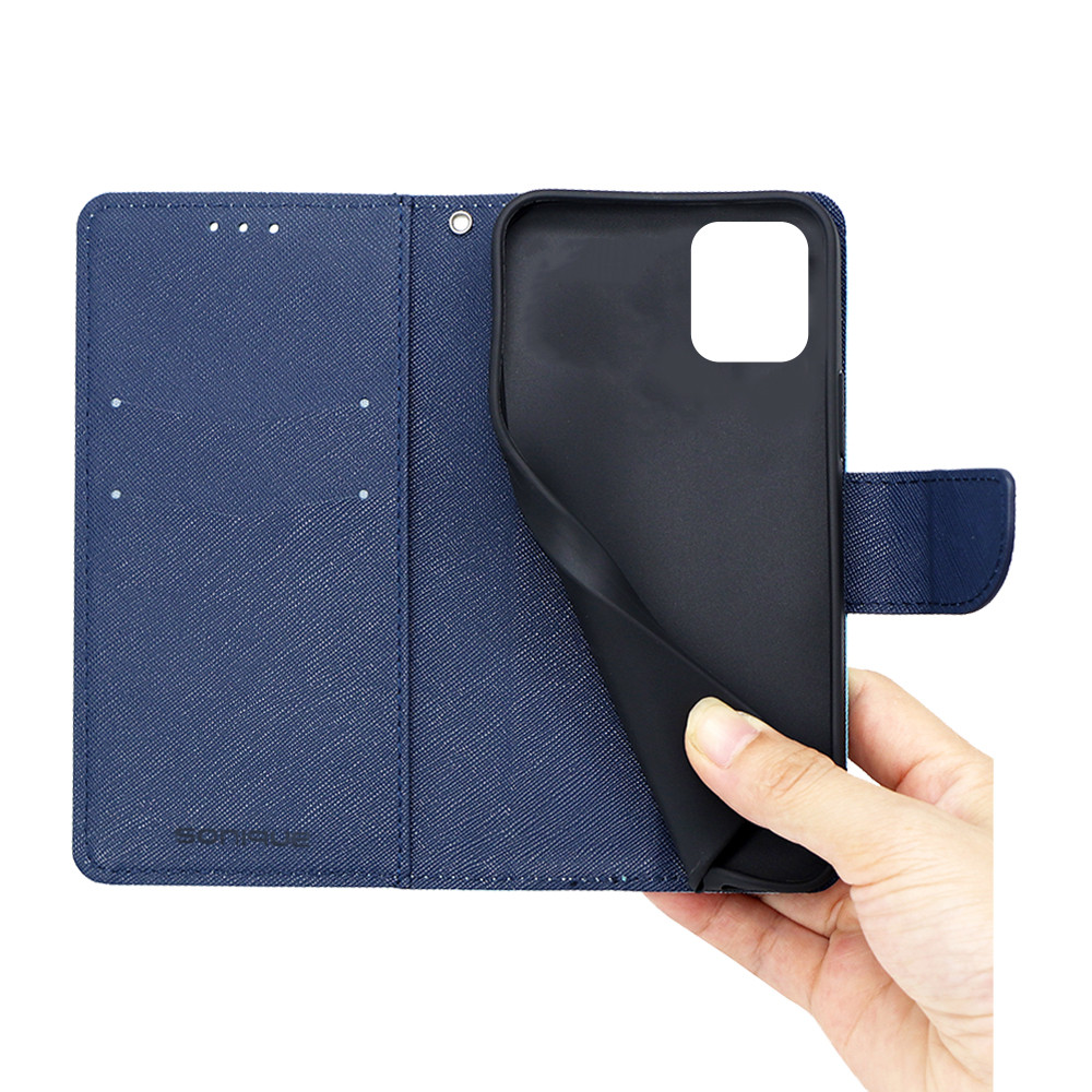 Θήκη Πορτοφόλι Sonique Trend Wallet Motorola Moto G14 4G / Moto G54 5G Σιέλ / Σκούρο Μπλε