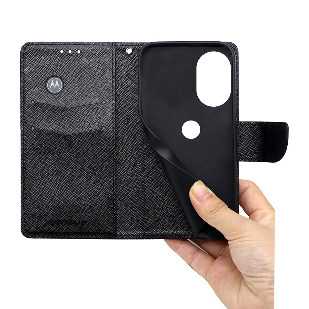 Θήκη Πορτοφόλι Sonique Trend Wallet Motorola Moto G31 4G / Moto G41 4G Μαύρο
