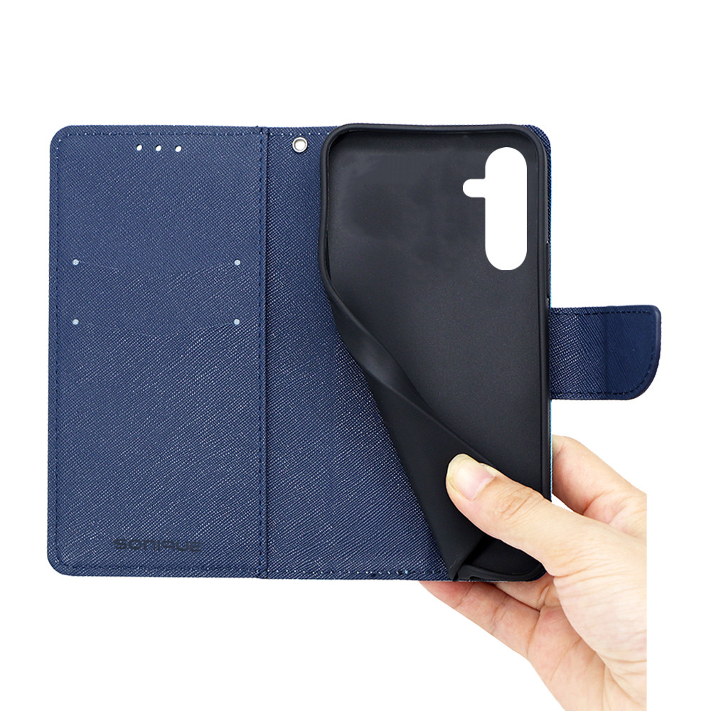 Θήκη Πορτοφόλι Sonique Trend Wallet Samsung Galaxy A35 5G Σιέλ / Σκούρο Μπλε