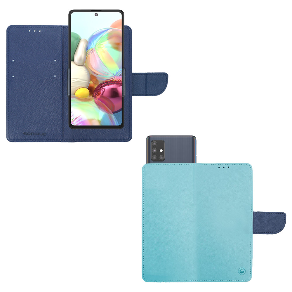 Θήκη Universal Sonique Trend Wallet με Clip έως 5.5" (163mm x 80mm x8mm) Σιελ/Σκούρο Μπλε