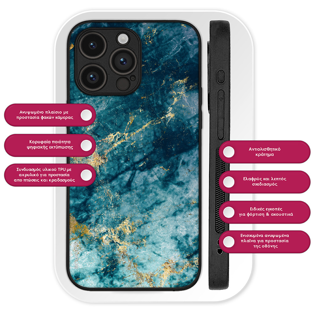Θήκη Sonique Marble για Apple iPhone 13 Pro Μπλε