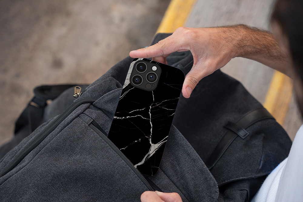 Θήκη Sonique Marble Serries για Xiaomi Redmi 13C 4G / Redmi 13C 5G / Poco C65 4G Μαύρο