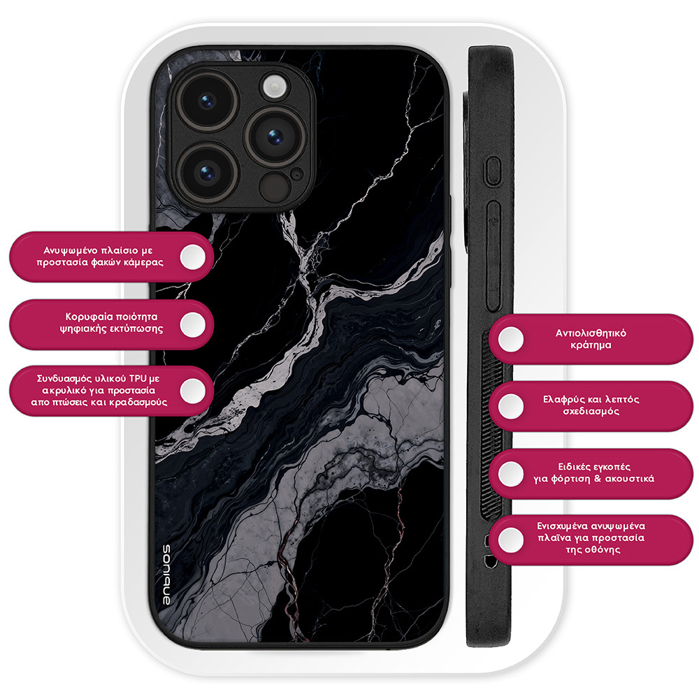 Θήκη Sonique Marble Series για Xiaomi Redmi 9A / Redmi 9AT Μαύρο 02