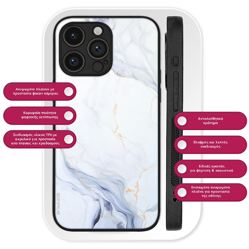 Θήκη Sonique Marble Series για Xiaomi Redmi Note 10 5G / Poco M3 Pro 5G Λευκό 02