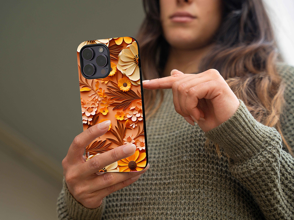 Θήκη Sonique 3D flower Series για Apple iPhone 15 Pro Max Πορτοκαλί