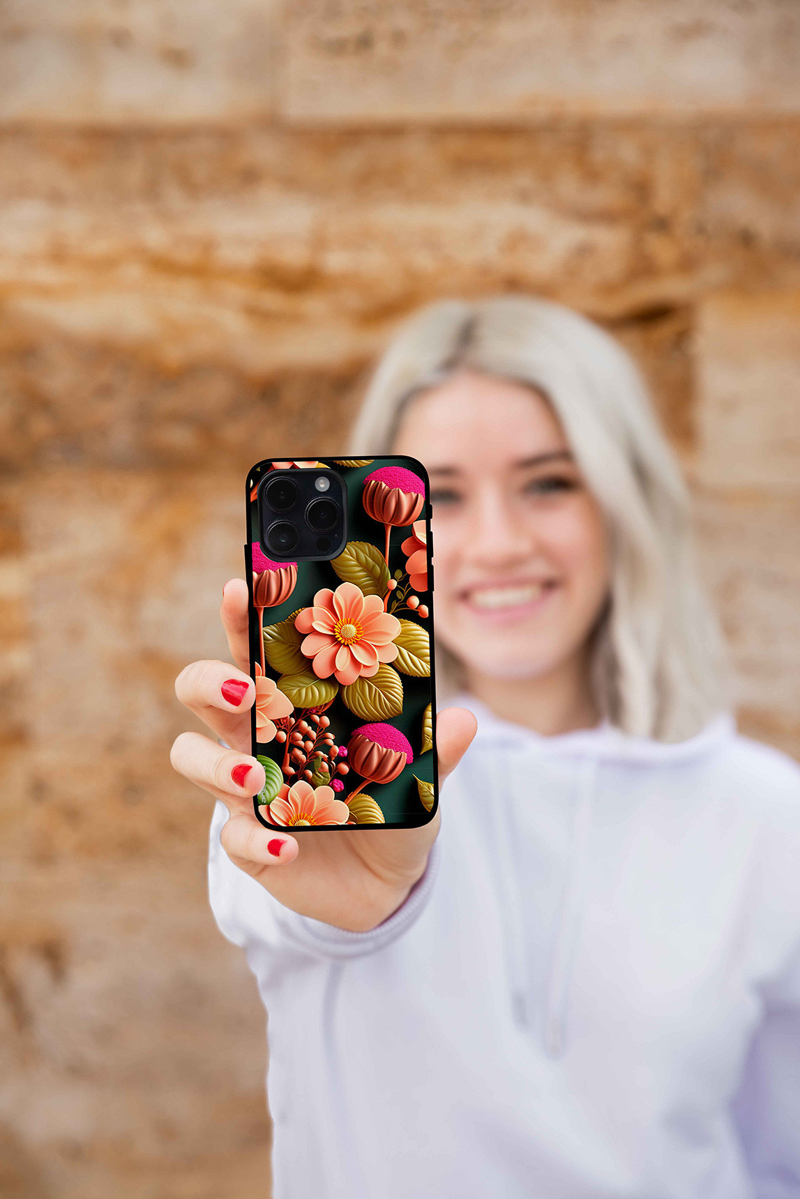 Θήκη Sonique 3D Flower Series για Xiaomi Poco X3 NFC / Poco X3 Pro Σομόν