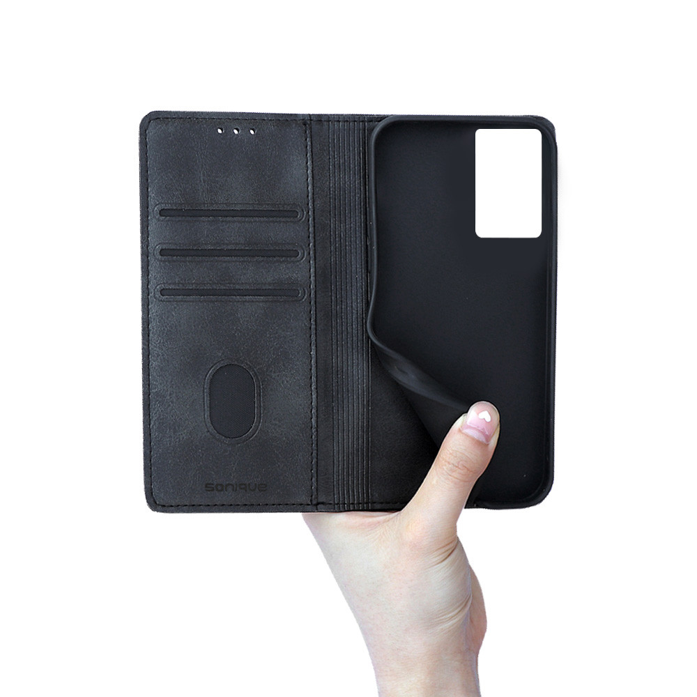 Θήκη Πορτοφόλι Vintage Magnet Wallet Sonique VIVO Y74s / VIVO Y76 5G Μαύρο